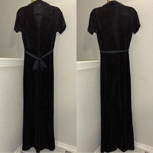 NWOT Unique Vintage Black Velour Shimmer Jumpsuit